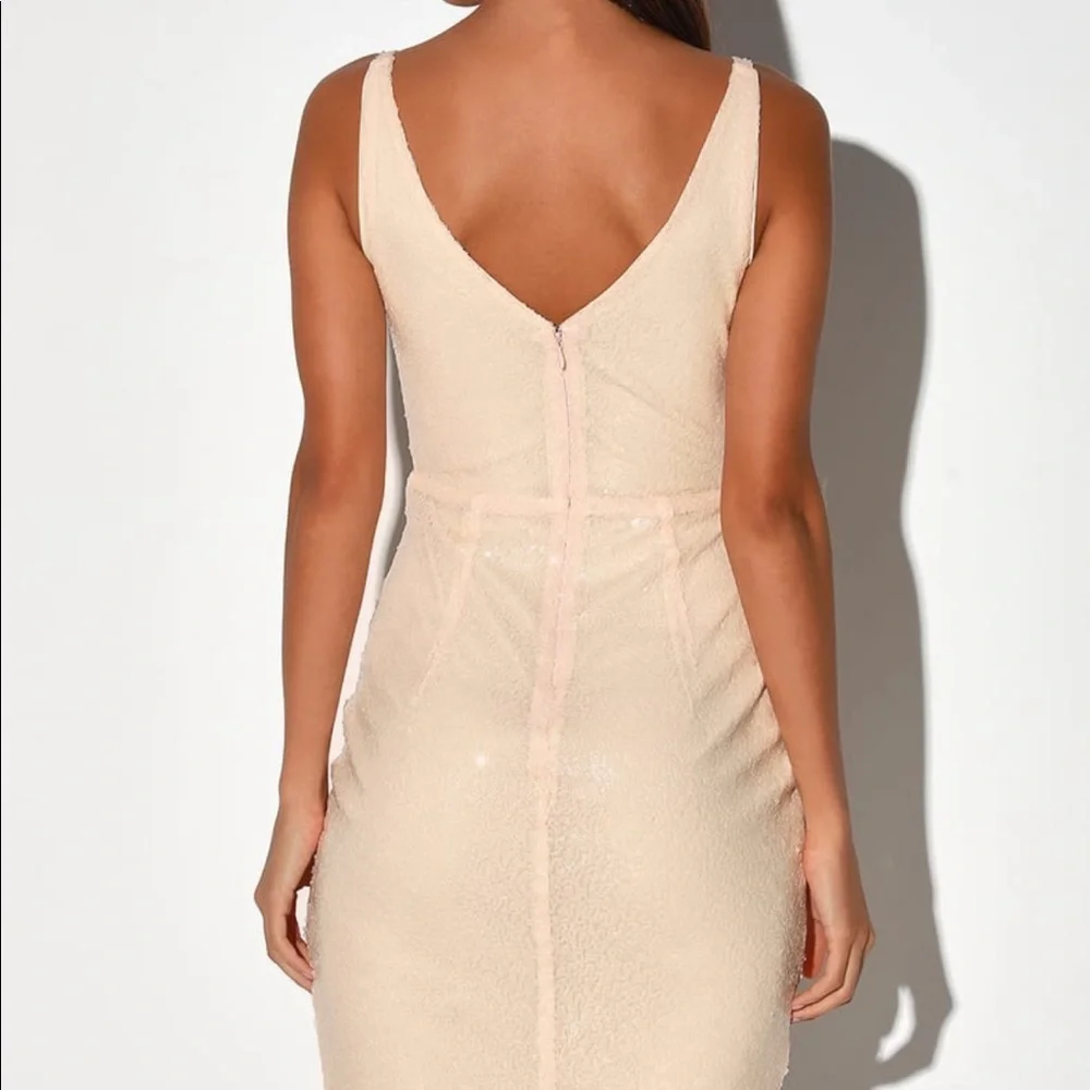 Lulus Light Blush Sequin Bodycon Mini Dress - Picture 2 of 4